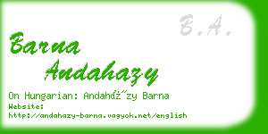 barna andahazy business card